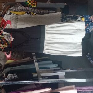 Black & Grey Midi Dress